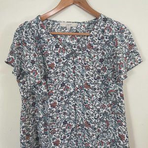 Loft Floral Short Sleeve Blouse
